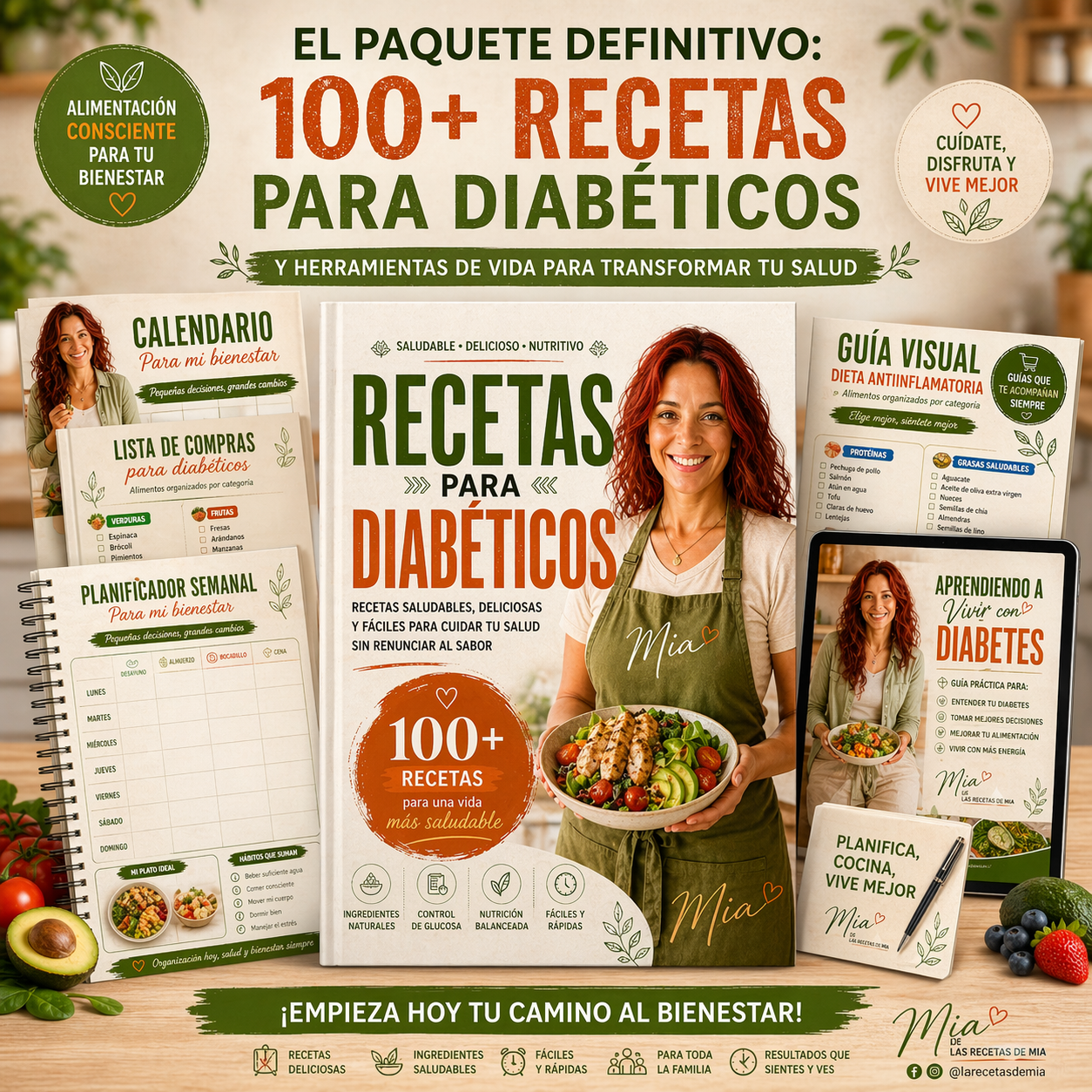 100 Recetas para Diabéticos de Mia